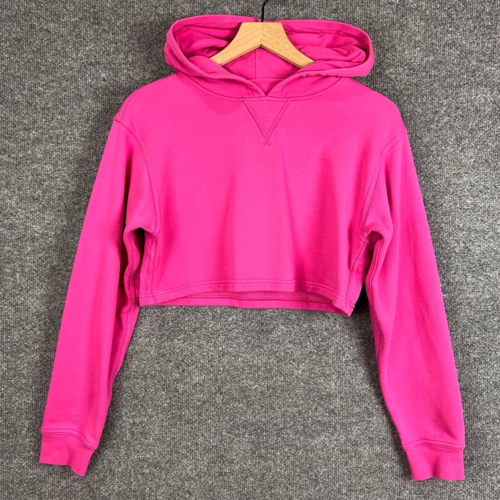 Lululemon All Yours Cropped Hoodie Womens 4 Pink Excellent Pullover Cotton